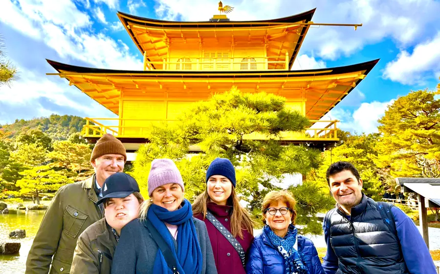 The golden pavilion of Kinkakuji reflected in its pond